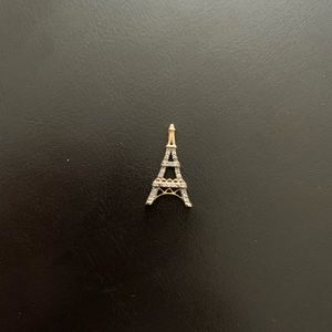 Diamond and 14 K Gold Eiffel Tower Necklace